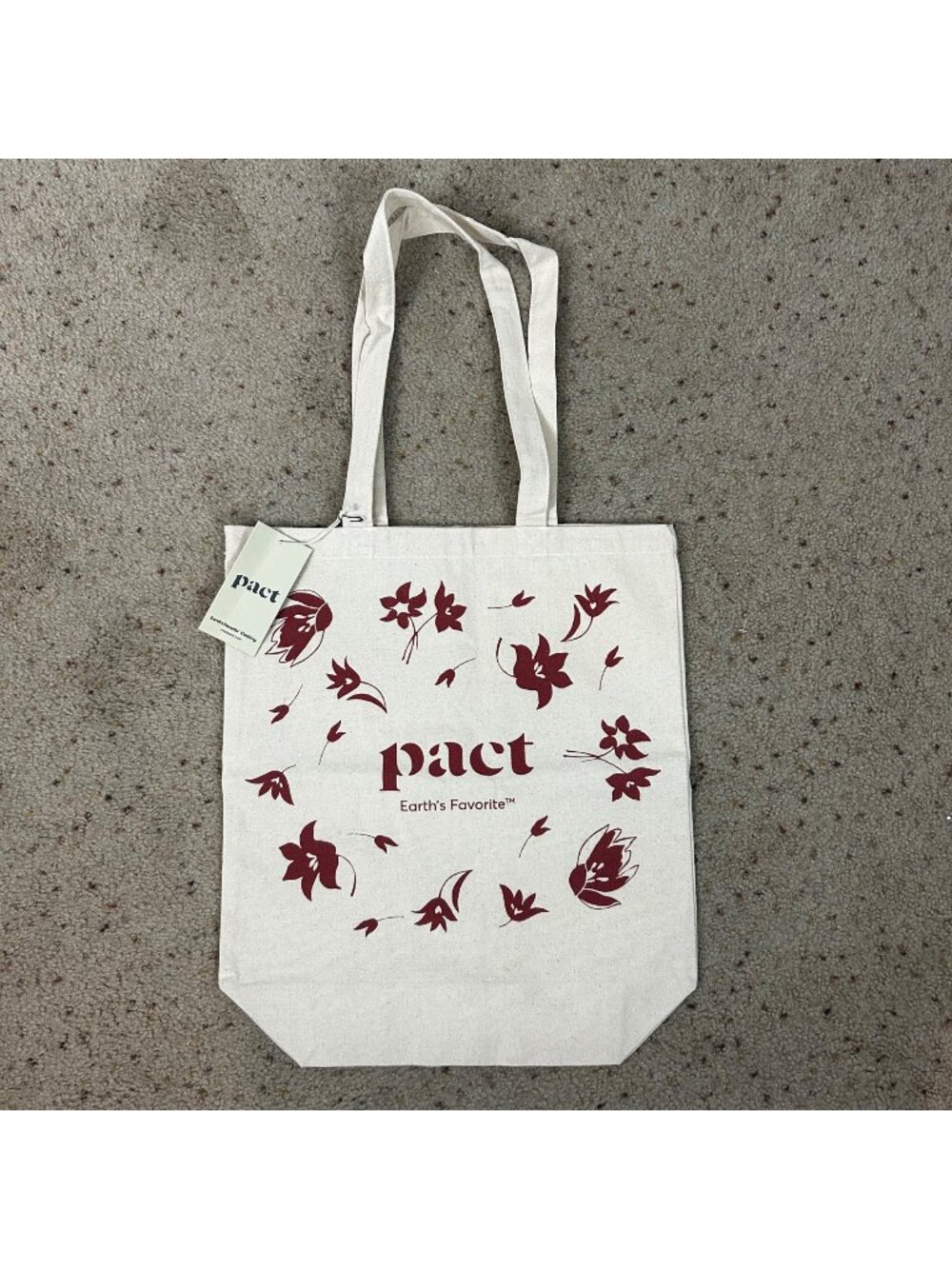 NEW Pact Cotton Canvas Floral Tote Bag Market Groceries Flowers